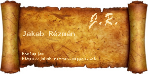 Jakab Rézmán névjegykártya